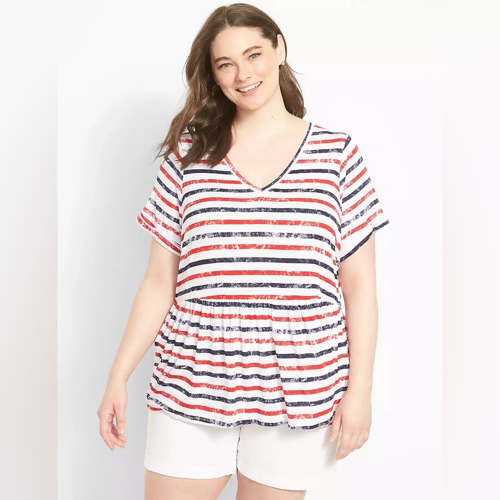 Lane Bryant V-Neck Babydoll Tee